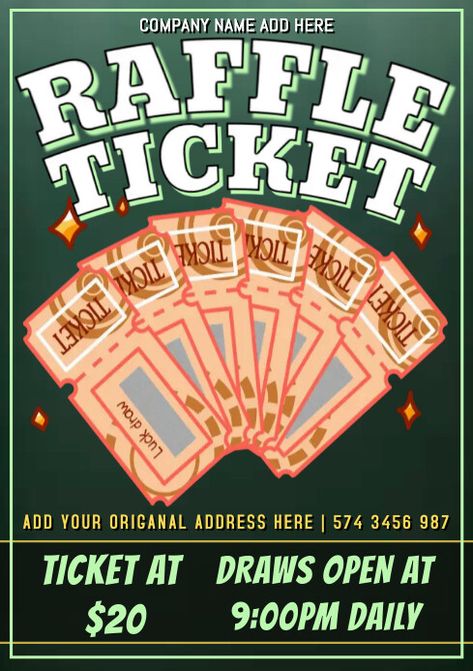 Raffle Poster Ideas, Poster Ideas Diy, Raffle Tickets Template, Kindle Book Cover, Concept Map, Raffle Ticket, Etsy Banner, Ticket Template, Campaign Posters