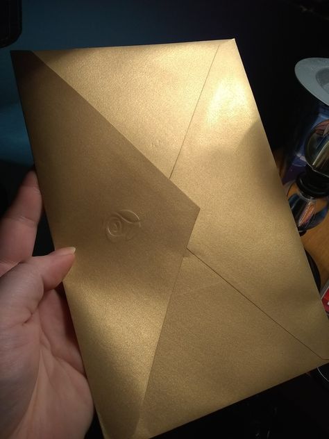 Gold Envelope, Soul Ties, Gold Envelopes, Black Envelopes, Gold Aesthetic, Gold Invitations, Envelope Design, 3rd Birthday, Wedding Decor