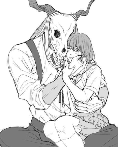 The Ancient Magus Bride Elias Ainsworth Fanart, The Ancient Magus Bride Elias, Chise X Elias, Magnus Bride, Fantasy Romance Art, Chise Hatori, Elias Ainsworth, Train Drawing, Magus Bride