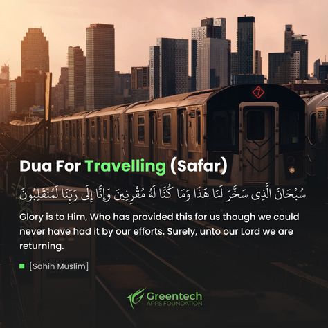 Allah's Messenger ﷺ used to recite different duas during travelling (Safar). As Muslims, we should say these duas as sunnah practices. The main reasons for reciting traveling dua are seeking Allah’s guidance, blessings, and protection before starting the journey. We published a blog on different Safar dua to educate our audience on this topic. Let's embark on the essential duas related to Safar/tour. #Dua #SafarDua #TravelDua #SafeTravel #duafortravelling #GTAF Dua For Travelling Muslim, Traveling Dua, Safar Dua, Dua In English, Best Dua, Hajj Pilgrimage, Islamic Knowledge, Safe Travel, Islamic Pictures