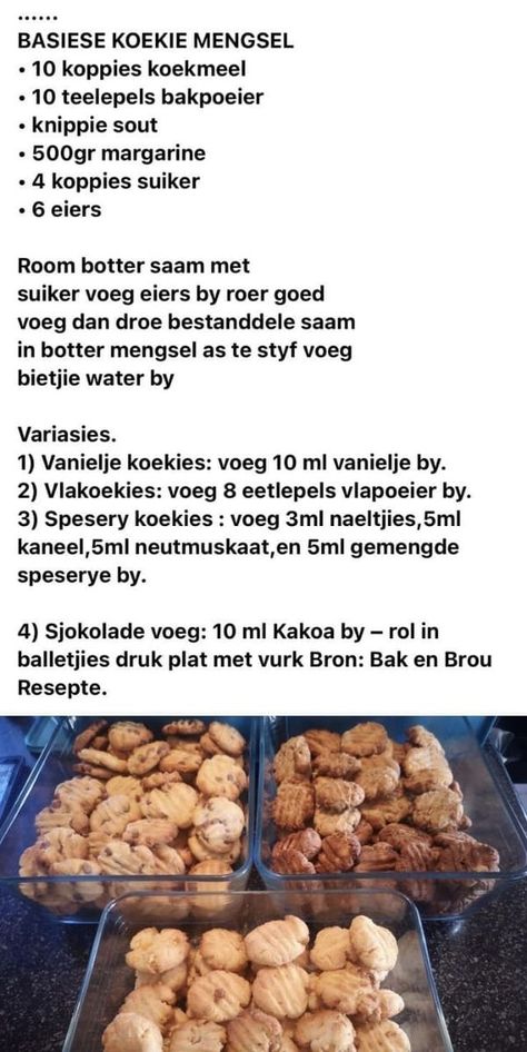 Koekies Resepte Klein, Koekie Resepte, Beskuit Resepte, 100 Cookies Recipe, Baked Biscuits, Bite Size Appetizers, Cookie Recipes Homemade, Catering Ideas Food, Thanksgiving Recipes Side Dishes