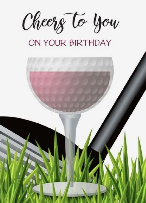 Birthday Golf Wishes, Golf Happy Birthday Wishes, Happy Birthday Golf For Men, Golf Birthday Wishes, Wine Themed Birthday Cards, Happy Birthday Golf, Cake Gif, Golf Birthday Cards, Happy Birthday Woman