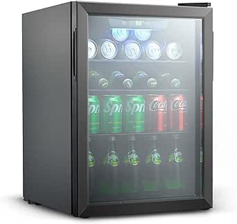 Kismile 2.6cu.ft Mini Fridge 95 Can Beverage Refrigerator Wine Cooler with Glass Door Touch Panel for Beer Soda Small Drink Dispenser for Office Home Bar, 40°F-61°F Beverage Refrigerator, Wine Refrigerator, Drink Dispenser, Mini Fridge, Touch Panel, Wine Cooler, Office Home, Home Bar, Glass Door