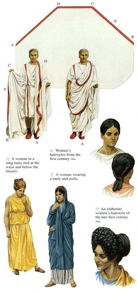 Roman toga, tunic and tunic and palla.  Double click on image to ENLARGE. Roman Fashion Men, Peter Connolly, Ancient Rome Fashion, Ancient Rome Clothing, Ancient Roman Clothing, Roman Clothing, Ancient Greek Costumes, Roman Toga, Roman Hairstyles