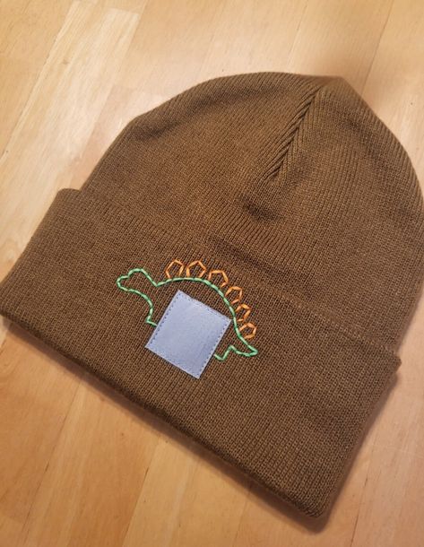 Embroidery On Beanie Diy, How To Embroider Carhartt Beanie, Hand Embroidery Carhartt Beanie, Carhart Beanies Embroidered, Embroidery On Carhartt Hat, Hand Embroidered Carhartt Beanie, Hand Embroidery Beanie, Kids Embroidery Ideas, Carhartt Embroidered Beanie