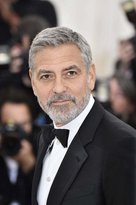 NEW YORK, NY - MAY 07: George Clooney attends the Heavenly Bodies: Fashion & The Catholic Imagination Costume Institute Gala at The Metropolitan Museum of Art on May 7, 2018 in New York City. (Photo by Frazer Harrison/FilmMagic) George Clooney Haircut, George Clooney Style, Hair Png, Popsugar Beauty, George Clooney, Mens Hairstyles Short, Hair Pictures, Hollywood Actor, Cool Haircuts