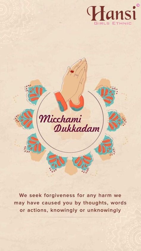 Micchami dukkadam #hansi #hansiclothing #forgiveness #paryushan Samvatsari Wishes, Samvatsari Images, Jain Paryushan Parva, Paryushan Parva Wishes, Paryushan Parva Images, Michhami Dukkadam Creative, Micchami Dukkadam Creative, Michami Dukkadam Wishes, Jainism Quotes