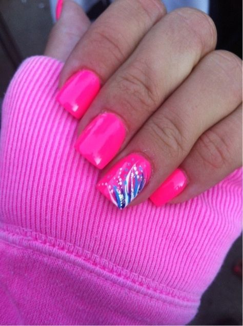 10 Pink Nail Designs for Girls Diy Halloween Nail Art, Bright Pink Nails, Neon Nail Art, Halloween Nails Diy, Pink Nail Art Designs, Nail Art Halloween, Luminous Nails, Nails Yellow, Hot Pink Nails