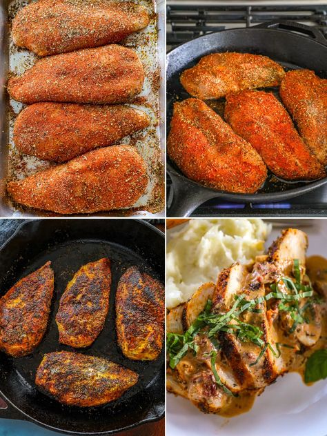 Blackened Chicken Recipe - Bonappeteach Chicken Pan Sauce, Pan Sauce For Chicken, Blackened Chicken Recipe, Blackened Seasoning, Parmesan Cream Sauce, Pan Sauce, Blackened Chicken, Yummy Eats, Chicken Thigh Recipes