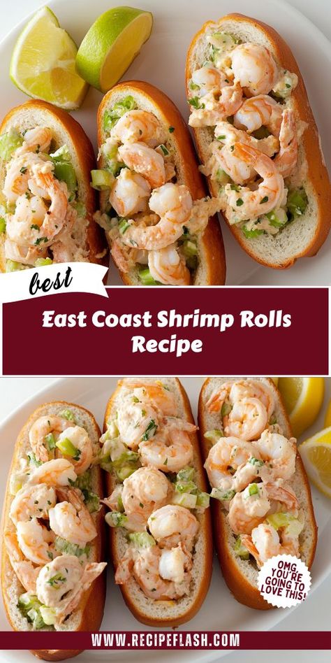 Looking for a seafood dinner that impresses? Try our East Coast Shrimp Rolls, bursting with fresh ingredients and easy to prepare. Perfect for any occasion, they’ll leave everyone wanting more! Save this recipe to create unforgettable seafood meals whenever the mood strikes! Budget Seafood Recipes, Easy Fast Shrimp Recipe, Seafood Brunch Ideas, Pescatarian Dinner Ideas, Simple Seafood Recipes, Shrimp Rolls Recipe, Herb Mayo, Healthy Seafood Dishes, Frozen Shrimp Recipes