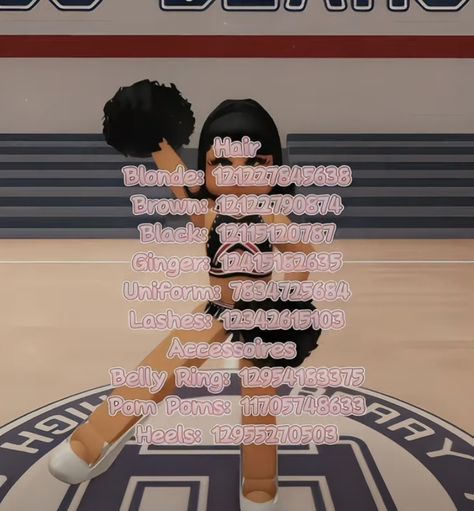 Black Cheerleaders, Cheerleader Outfit, Bloxburg Codes, Cheerleading Outfits, Berry Ave, Roblox Avatar, Roblox Codes, Belly Rings, Pink And Black