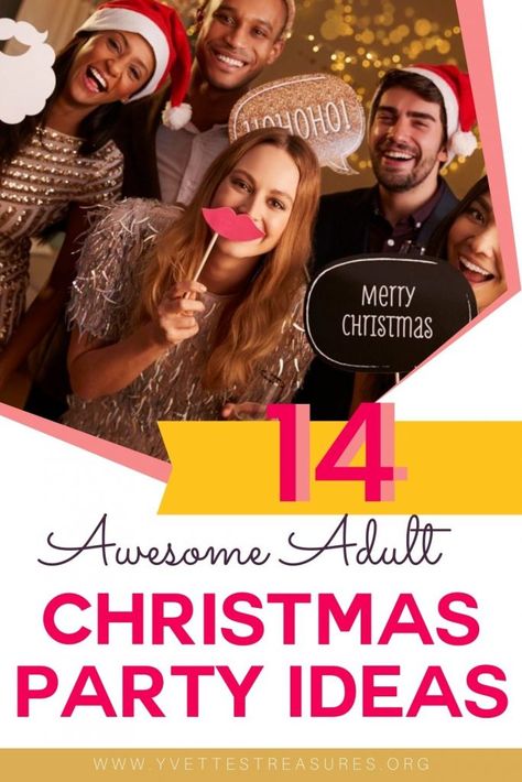 Adult Christmas Party Ideas For The Best EVER Holiday Fun! - Adult Christmas Party Ideas, Christmas Party Themes For Adults, Christmas Party Games For Adults, Easy Christmas Party, Christmas Party Planning, Christmas Party Ideas, Adult Christmas Party, Fun Christmas Party Games, Games Christmas