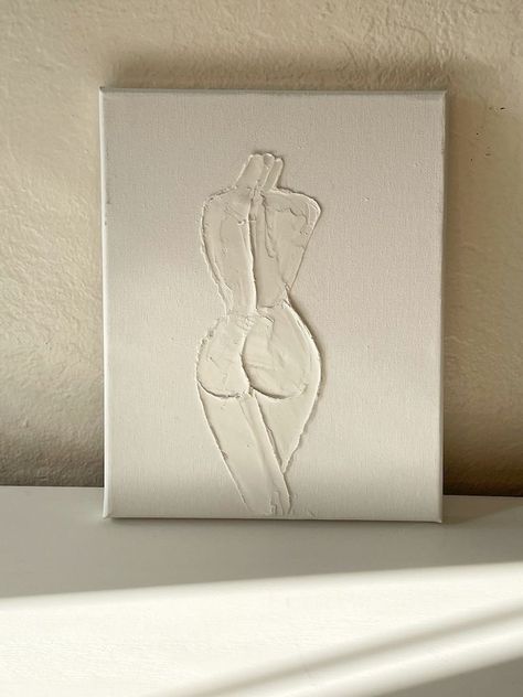 Plaster Wall Art, Diy Canvas Wall Art, Textured Canvas Art, Plaster Art, Simple Acrylic Paintings, Beginner Painting, Silhouette Art, Textured Wall Art, Painting Art Projects