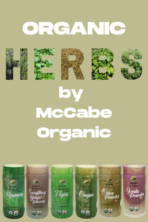 McCabe Organic Herbs & Spices by SFMart.com Herbs Spices, Organic Spice, Spices And Herbs, Organic Herbs, Sun Dried, Drying Herbs, Thyme, Garlic Powder, Herbs