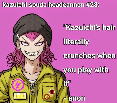 Kazuichi Soda, Kazuichi Souda, Danganronpa Trigger Happy Havoc, Danganronpa Funny, Mindless Self Indulgence, Silly Games, Danganronpa Memes, Trigger Happy Havoc, Trigger Happy