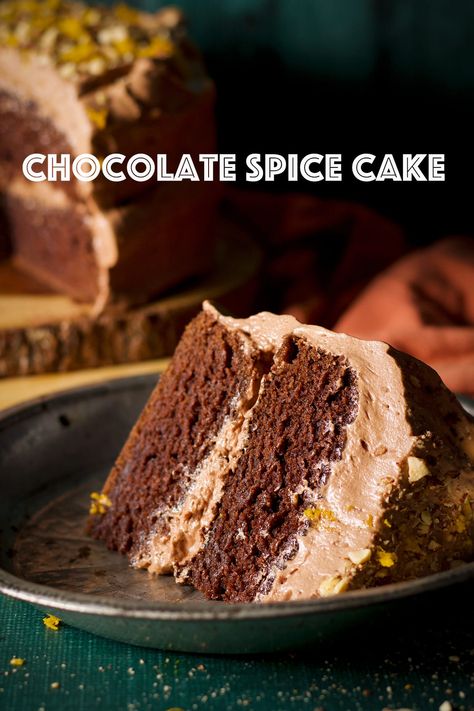 Chocolate Spice Cake Three Ways Spiced Chocolate Cake, Chocolate Spice Cake, Easy Cakes To Make, Layer Cake Recipes, Fun Cakes, Cakes Recipes, Best Cake Recipes, Round Cake, Spice Cake