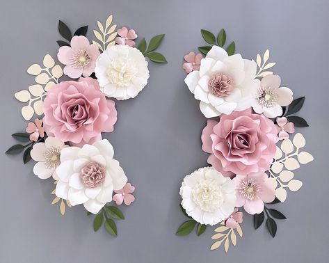 Paper flower wall decor