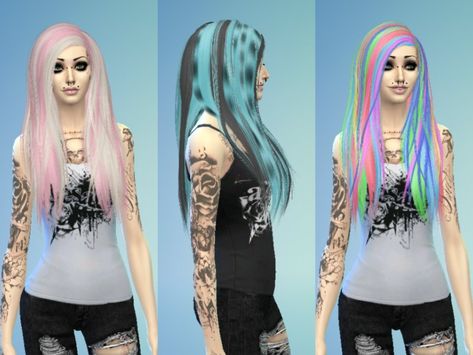 The Sims Resource - Retexture for scene girls - mesh needed Sims 4 Cc Crazy Hair, Ts4 Scene Cc, Sims 4 Cc Scene Hair, Sims 4 Scene Hair, Sims 4 Scene Cc, Emo Clothes For Girls, Emo Boy Outfits, Red Scene Hair, Pastel Blue Hair