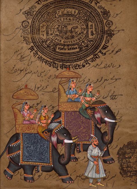 Rajasthani Miniature Paintings, Phad Painting, Mughal Miniature Paintings, Rajasthani Painting, Rajasthani Art, Mughal Art Paintings, Elephant Ride, Mughal Paintings, Miniature Paintings