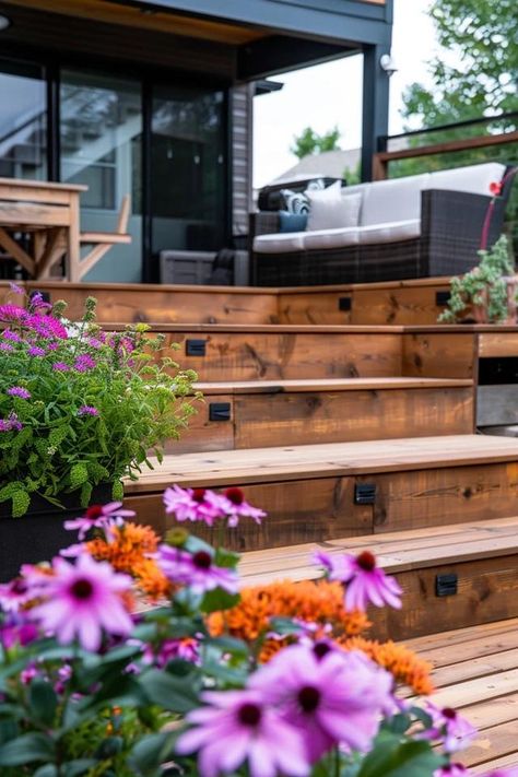 Elevate Your Space with Multi Level Deck Ideas Tiered Deck Ideas, Multi Tiered Deck, Multi Level Deck Ideas, Small Urban Garden, Multi Level Deck, Tiered Deck, Raised Deck, Deck Construction, Cozy Patio