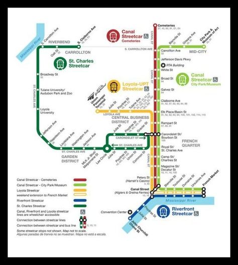 Streetcar Map New Orleans Bus Route Map, New Orleans Christmas, New Orleans Map, New Orleans Travel Guide, New Orleans Vacation, Louisiana Travel, Riding Tips, Louisiana Usa, Visit New Orleans