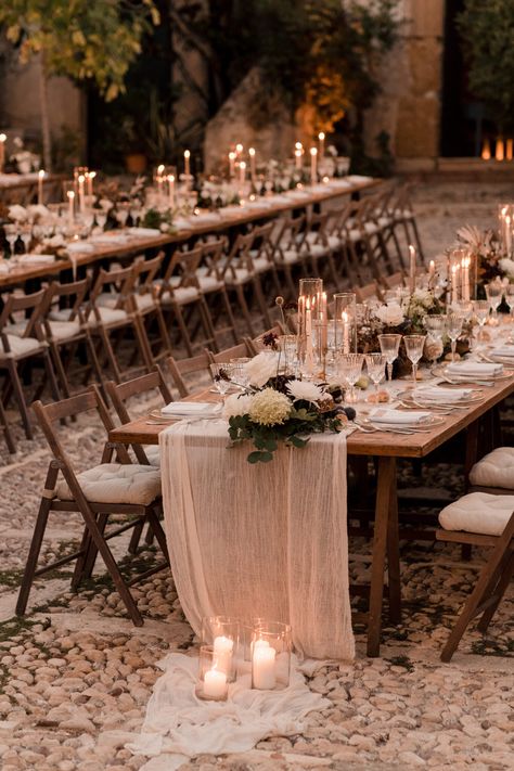 An Italian Wedding at an Ethereal Sicilian Village - The Lane Sicilian Wedding Theme, Wedding Dinner Table Setting, Wedding Cermony, Rustic Italian Wedding, Sicilian Wedding, Italian Wedding Venues, Sicily Wedding, Barn Wedding Reception, Wedding Notes