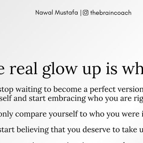 Nawal Mustafa on Instagram: "The real glow up is internal ♥️" Glow Up?, You Deserve, How To Become, Mindfulness, On Instagram, Instagram