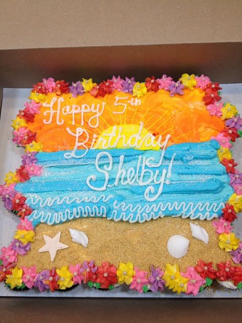 Luau pull apart cake Luau Pull Apart Cupcakes, Luau Cake Decoration, Summer Pull Apart Cupcake Cake, Luau Cupcake Cake, Beach Pull Apart Cupcake Cake, Luau Cookie Cake, Pull Apart Cupcake Ideas, Surfboard Cake, Shaped Cupcakes