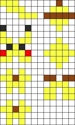 3D Pikachu Perler Bead Pattern / Bead Sprite Simple 3d Perler Bead Patterns, Psyduck Perler Beads, Perler Bead 3d Patterns, 3d Perler Bead Patterns Easy, Yellow Perler Bead Patterns, Pikachu Seed Bead, Perler Bead Pikachu, Pikachu Perler Bead Pattern, Perler Bead Patterns Pokemon