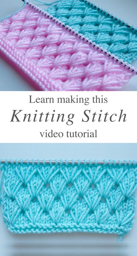 Corak Krusye, Projek Mengait, Knitting Terms, Knitting Videos Tutorials, Knitted Items, Vogue Knitting, Beginners Knitting, Knitting Videos, Knit Stitch Patterns