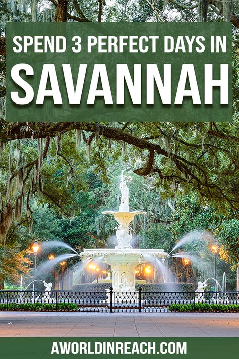 Planning a long weekend in Savannah? Savannah, Georgia is a charming southern city full of fun things to do and delicious food! Discover the best itinerary for how to spend 3 days in Savannah! Things to do in Savannah / Where to Eat in Savannah / Savannah, Georgia Itinerary / 3 Day Savannah Itinerary / Where to Stay in Savannah / Savannah Itinerary / Savannah Georgia Vacation / Getaway in Savannah Georgia Savannah Itinerary, Georgia Itinerary, Savannah Georgia Travel, Travel Restaurant, Travel Flight, Georgia Vacation, Visit Savannah, Flight Travel, Prague Travel