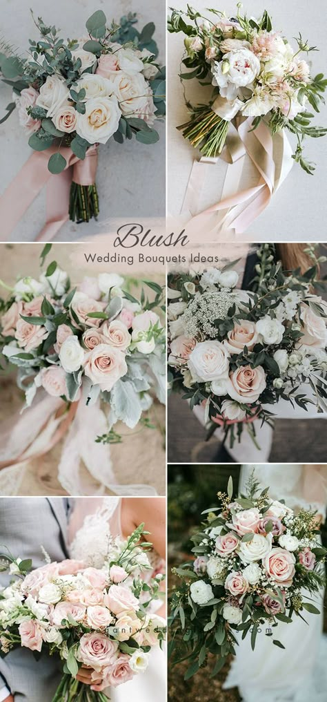 Blush Wedding Ideas, Blush Pink Wedding Flowers, Blush Bouquet Wedding, Greenery Wedding Bouquet, Green Wedding Bouquet, Blush Bridal Bouquet, Blush Bouquet, Blush Wedding Flowers, Wedding Bouquets Pink