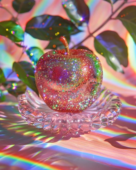 𝚈𝚘𝚞 𝚊𝚛𝚎 𝚝𝚑𝚎 𝚊𝚙𝚙𝚕𝚎 𝚘𝚏 𝚖𝚢 𝚎𝚢𝚎 🍎🍏 #Apple #Apples #Glitter #GlitterArt #GlitterApples #IridescentArt #Iridescent #IridescentAIArt #Japan #Kawaii #ApplesForSale #ILoveApples #Japaneseinfluence #Tokyo #SaturdayVibes #aesthetic Rainbow Desserts, The Apple Of My Eye, Apple Of My Eye, Japan Kawaii, Fruit Wallpaper, Pretty Phone Wallpaper, Glitter Art, Rainbow Aesthetic, April 6