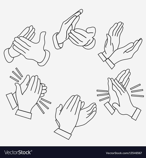 Clapping Hands, Hands Vector, Hand Drawing Reference, Linear Design, Design Vector, Drawing Reference, Two Hands, Png Images, Art Images