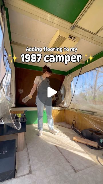 Kendyl ✌️ Budget Traveler on Instagram: "OMG we have a floor 😁

👋 Hi, I’m Kendyl. And I’m renovating a 1987 pop up camper to take on the ultimate road trip. I’ve spent almost a decade traveling around the world on a budget with the help of points and miles and budget travel hacks along the way. But now it’s time for a new adventure - traveling to more remote areas with the help of my new camper, Poppi." Pop Up Camper Flooring, Camper Renovation On A Budget, Camper Renovation, Pop Up Camper, New Adventures, Budget Travel, Travel Around The World, Travel Around, Pop Up