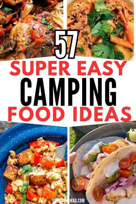 If youre looking for easy camping meals, easy camping food, or just easy camping food ideas you're in the right place. We have easy camping breakfast ideas, easy camping dinner idease, easy camping dessert ideas and so much more. With these quick and easy camping meal recipes you can enjoy the outdoors and not stress about cooking. Lucky your there are even dutch oven camping recipe ideas too Camping Food Recipes, Family Camping Meals, Camping Breakfast Ideas, Easy Camping Food Ideas, Easy Camping Food, Easy Camping Dinners, Vegetarian Camping, Easy Camping Breakfast, Campfire Dinners