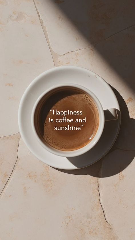 Happiness is coffee & sunshine quote Facebook story template | premium image by rawpixel.com Cafe Quotes Aesthetic, Aesthetic Beverage, Coffee Quotes Aesthetic, Coffee Social Media, Coffee Branding Design, Ceramic Aesthetic, Cafe Quotes, Facebook Story, Spa Time