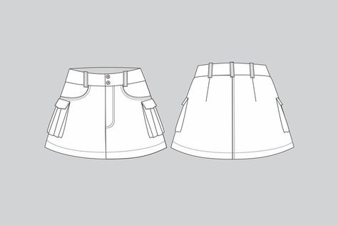 Premium Vector | Miniskirt with cargo pockets cargo skirt vector shorts cargo skirt drawing fashion illustration Skirt Drawing, Drawing Fashion Illustration, Drawing Fashion, Shorts Cargo, Cargo Skirt, Technical Drawing, Fashion Drawing, Premium Vector, Fashion Illustration