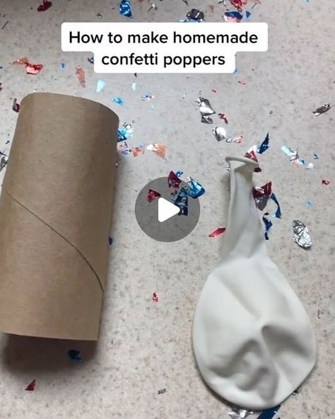 Jen Watson | Cleaning, Organizing, Home Tips & more. on Instagram: "How to make these DIY confetti poppers.🎉 A great fun craft for the kids to make, and can be pulled about 5 times before having to refill! 🥳 . . . . . . . . . . #newyearsfun #newyear #newyearswithkids #lifewithkids #kidsparty #partytime #newyear2024 #newyearparty #confetti #poppers #confettifun #artsandcrafts #FamilyFun #partyideas #ideas #games #kidscrafts #crafts #happynewyear" How To Make A Confetti Popper, Party Poppers Diy, Diy Confetti Poppers, Diy Poppers, Confetti Crafts, Diy Party Poppers, Gender Reveal Poppers, How To Make Confetti, New Years With Kids