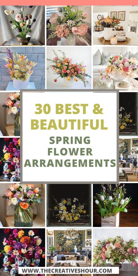 Discover how to brighten your space with simple spring flower arrangements. From DIY tulip centerpieces for your Easter table to tall vase decorations for weddings, this guide covers it all. Learn to craft artificial bouquets for church, grave memorials, or outdoor settings. Whether you're aiming for a rustic look with wildflowers or elegant decor with tulips, find tips for creating beautiful table decorations and centerpieces. Spring Table Flower Arrangements, How To Make A Flower Centerpiece, Diy Artificial Flower Arrangements, Wildflower Table Setting, Spring Floral Arrangements Centerpieces, Vibrant Flower Arrangements, Tall Vase Flower Arrangements, Tulip Centerpieces, Flower Arrangements Diy Artificial