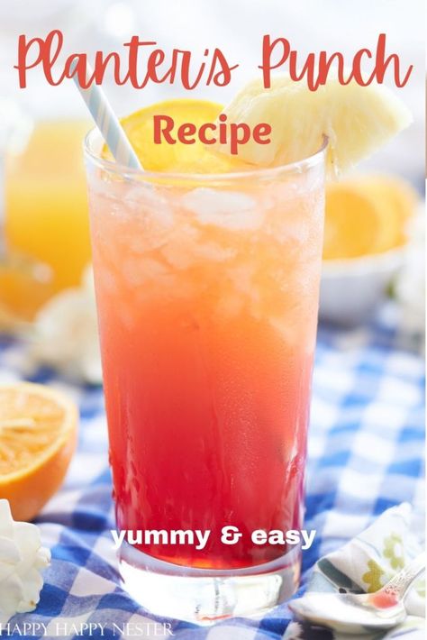 Planters Punch Recipe, Planter's Punch, Planters Punch, Rum Punch Recipes, Adult Beverages Recipes, Punch Cocktails, Champagne Drinks, Birthday Cocktails, Passion Fruit Juice