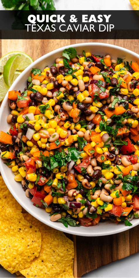 Texas caviar dip Easy Texas Caviar, Cowboy Caviar Dip Recipe, Ham And Cheese Ball Recipe, Texas Caviar Dip, Easy Cowboy Caviar, Cowboy Caviar Dip, Caviar Dip, Easy Bean Dip, Texas Caviar Recipe