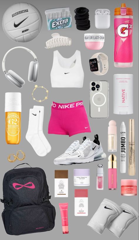 Volleyball Manager Outfits, Outfits To Wear To Volleyball Practice, Aesthetic Volleyball Outfits, Volly Ball Outfit, Volleyball Shuffles, Vollyball Girls Outfit, Cute Volleyball Outfits For Practice, What To Put In Your Volleyball Bag, What To Wear To Volleyball