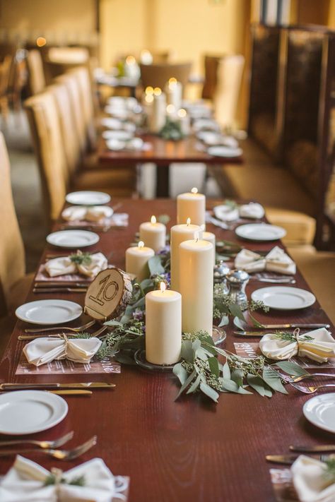 Rectangle Table Centerpieces, Eucalyptus Centerpiece, Marsala Flowers, Simple Candle, Idea Photography, Greenery Centerpiece, Candle Arrangements, Candle Centerpiece, Florals Wedding