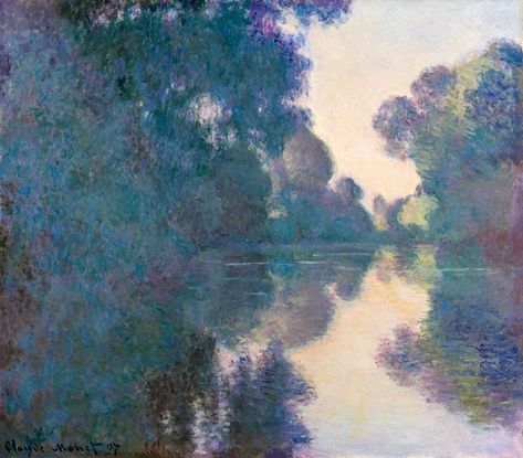 Morning on the Seine near Giverny (1897) by Claude Monet, high resolution famous painting. Original from The MET. Digitally enhanced by rawpixel. | free image by rawpixel.com / The Metropolitan Museum of Art (Source) Monet Claude, Simple Paintings, Monet Poster, Claude Monet Art, Monet Art, Mary Cassatt, Amedeo Modigliani, Joan Mitchell, 5 December