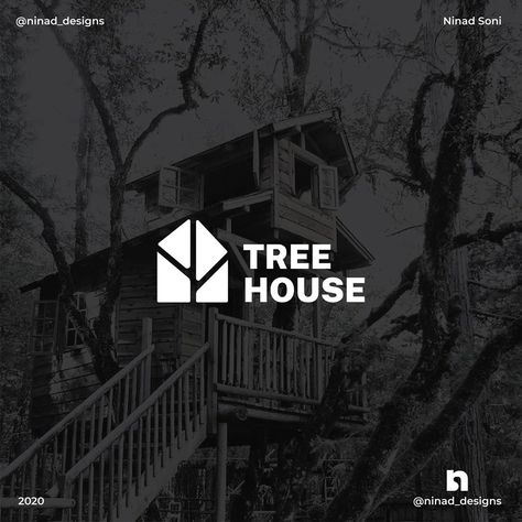 Tree House Logo, Modern House Logo, Wood Logo Branding, Trees Logo, Catalog Design Layout, Minimalist Tree, Property Branding, Tree Logo Design, House Icon