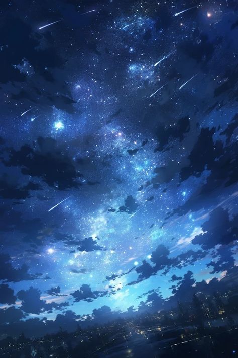 Anime Sky Background, Remote Places, Night Sky Art, Sky Anime, Night Wallpaper, Best Shots, Dreamy Artwork, Night Sky Wallpaper, Cute Galaxy Wallpaper