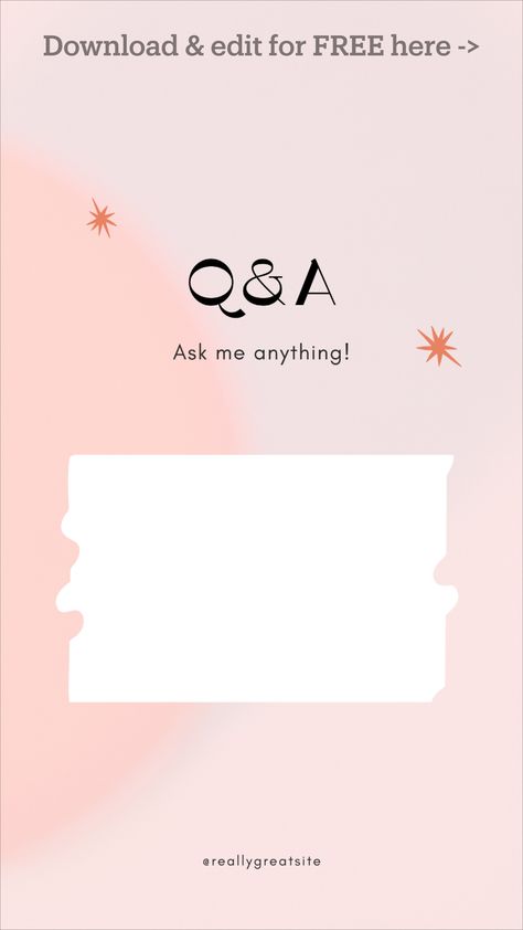 Engage with your followers using this pink minimalist "Q&A Ask Me Anything" Instagram Story template. Perfect for hosting interactive sessions and boosting engagement. This template is fully editable, free, and watermark-free. Customize it and download from the link in the image to Canva. #AskMeAnything #InstagramStory #EngagementBoost #EditableTemplate #MinimalistDesign #FreeDownload #SocialMediaInteraction #InteractiveContent Ask Me Anything Instagram, Pink Minimalist, Ask Me Anything, Instagram Story Template, Story Template, Free Templates, Ask Me, Instagram Story, Influencer