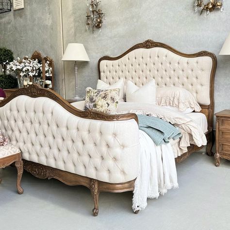 Introducing our exquisite French-style king bed, fit for royalty and designed to elevate your bedroom to regal heights. Crafted with meticulous attention to detail, this majestic bed features ornate carvings, elegant curves, and luxurious upholstery. Available both in-store and online, indulge in luxury and style with our French-style king bed today. #frenchstylebedroom #sydneyhomedecor #sydneyinteriors #luxuryhomeliving #eleganthome #frenchelegance #homeiswhereyourheartis #newarrivals #be... French Style Bedroom, Master Bedrooms Decor, King Size Bed, King Beds, Elegant Homes, Room Inspiration Bedroom, Bedroom Set, Beautiful Bedrooms, Interior Furniture