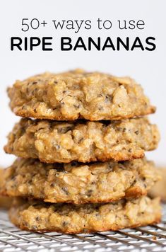 High Protein Low Sugar Breakfast, Banana Breakfast Cookies, Old Bananas, Low Sugar Breakfast, Healthy Banana Recipes, Banana Breakfast Cookie, Ripe Banana Recipe, Banana Bread Cookies, Biscuits Diététiques